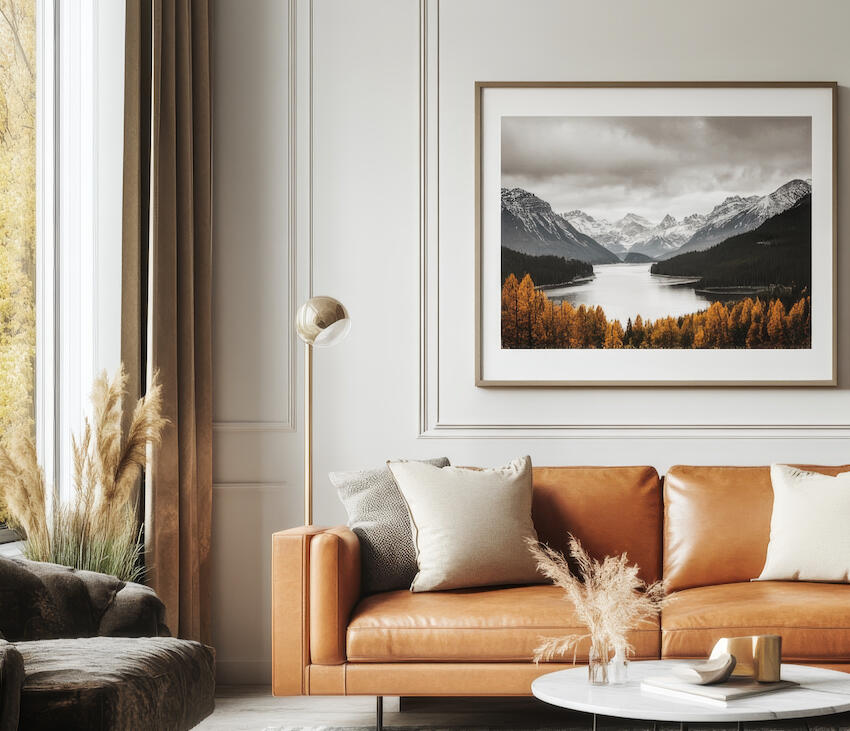 Living Room with Framed Photo